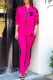 Pink Fashion Casual Print Patchwork Long Sleeve Two Pieces