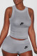 Grey Fashion Casual Print Patchwork O Neck Sleeveless Two Pieces