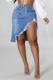 Blue Fashion Casual Make Old Regular High Waist Type H Else Bottoms