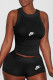 Black Fashion Casual Print Patchwork O Neck Sleeveless Two Pieces