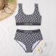 Black Fashion Sexy Print Patchwork Swimwears