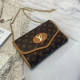 Dark Brown Fashion Street Print Chains Bags