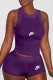 Purple Fashion Casual Print Patchwork O Neck Sleeveless Two Pieces