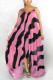 Red Fashion Casual Plus Size Daily Spaghetti Strap Sleeveless Spaghetti Strap Sling Dress Floor Length Striped Dresses