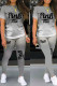Grey Casual Gradual Change Letter Print Patchwork O Neck Short Sleeve Two Pieces