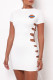 White Fashion Casual Print Hollowed Out O Neck Dresses