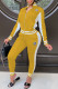Yellow Fashion Casual Print Patchwork Long Sleeve Two Pieces