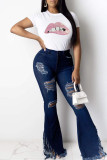 White Fashion Casual Patchwork Sequins O Neck T-Shirts