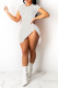 White Sexy Solid Patchwork Zipper O Neck Pencil Skirt Dresses