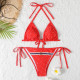 Red Fashion Sexy Print Frenulum Swimwears