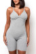 Grey Sexy Casual Solid Backless Spaghetti Strap Skinny Romper