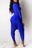 Coffee Fashion Casual Solid Basic O Neck Long Sleeve Two Pieces