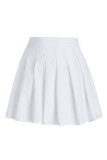 FluorescentYellow Fashion Sexy Pleated Short Skirt