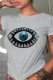 Grey Fashion Casual Patchwork Sequins O Neck T-Shirts