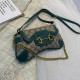 Green Fashion Street Print Patchwork Bags