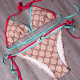 Brown Fashion Sexy Letter Frenulum Swimwears