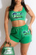Green Casual Print Patchwork U Neck Sleeveless Two Pieces