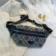 Blue Black Fashion Street Letter Patchwork Bags