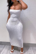 White Sexy Print Patchwork Spaghetti Strap Pencil Skirt Dresses