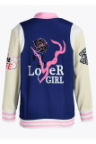 Red Casual Street Print Patchwork Buckle Outerwear