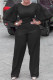 Black Fashion Casual Solid Basic O Neck Regular Jumpsuits