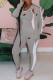 Grey Fashion Sportswear Print Patchwork Hooded Collar Long Sleeve Three Pieces