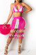 Rose Red Fashion Sexy Beach Skirt Two-piece Set