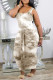 Grey Casual Print Tie Dye Patchwork U Neck One Step Skirt Dresses
