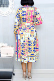 Red Fashion Sexy Printed Long Sleeve Dress
