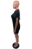 Yellow Fashion Casual Solid Basic O Neck Short Sleeve Two Pieces