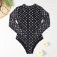 Black Fashion Sexy Letter Backless Swimwears