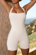 White Sexy Casual Solid Backless Halter Skinny Rompers