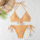 Orange Fashion Sexy Letter Frenulum Swimwears