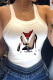 White Black Sexy Casual Print Vests O Neck Tops