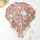 Orange Fashion Sexy Print Patchwork Swimwears
