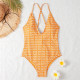 Orange Fashion Sexy Letter Backless Swimwears