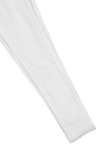 White Sexy Solid Patchwork Zipper Square Collar Regular Bodysuits