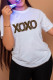 White Fashion Casual Print Patchwork Letter O Neck T-Shirts