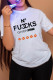 White Fashion Street Print Patchwork Letter O Neck T-Shirts