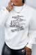 White Fashion Casual Print Patchwork Letter O Neck Tops
