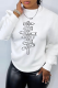 White Casual Street Print Patchwork Letter O Neck Tops
