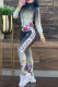 Black Fashion Casual Print Patchwork O Neck Long Sleeve Two Pieces