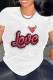 White Fashion Casual Letter Print Basic O Neck T-Shirts