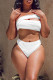 White Sexy Solid Hollowed Out Patchwork Swimwears