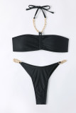 Leopard Print Fashion Sexy Print Solid Patchwork Backless Swimwears