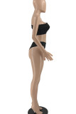 Red Sexy Solid Hollowed Out Patchwork Swimwears