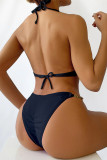 Leopard Print Fashion Sexy Print Solid Patchwork Backless Swimwears