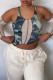 Green Sexy Casual Print Patchwork O Neck Tops