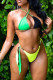Green Fashion Sexy Solid Patchwork Backless Strap Design Swimwears
