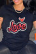 Black Fashion Casual Letter Print Basic O Neck T-Shirts